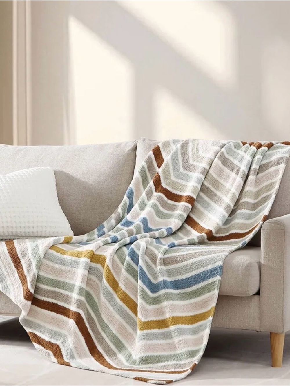 Sunday Citizen Snug Cusco Throw 75x52 Mineral Chevron Pattern EUC Rare - Picture 2 of 5